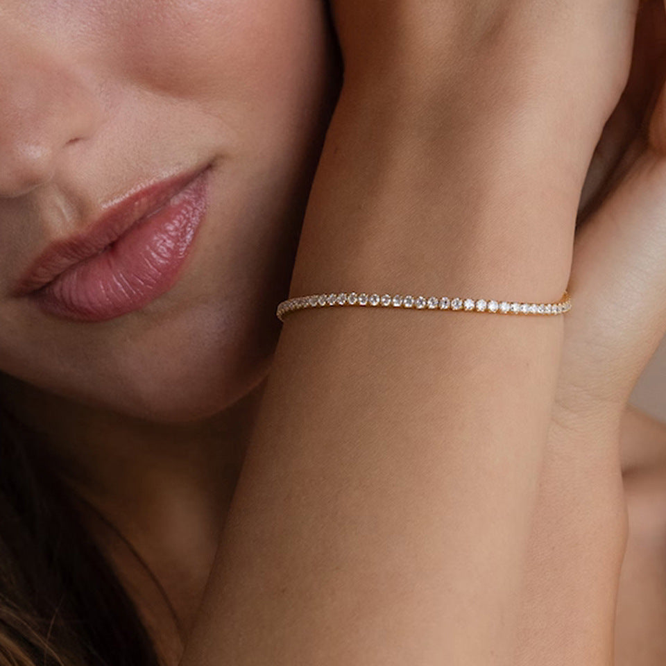 White Zircon Stainless Steel Tennis Bracelet