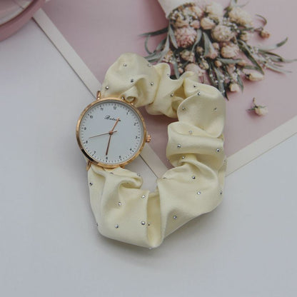 Scrunchie Rhinestone Boho Watch