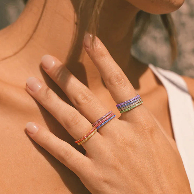 14K Yellow & Rose Gold Birthstone Stackable Rings