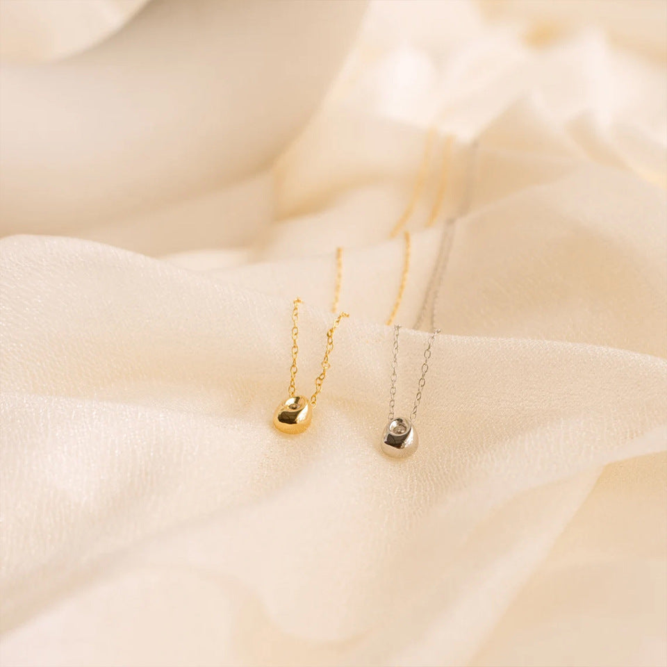 Rhinestone Inlay Water Droplet Pendant Necklace