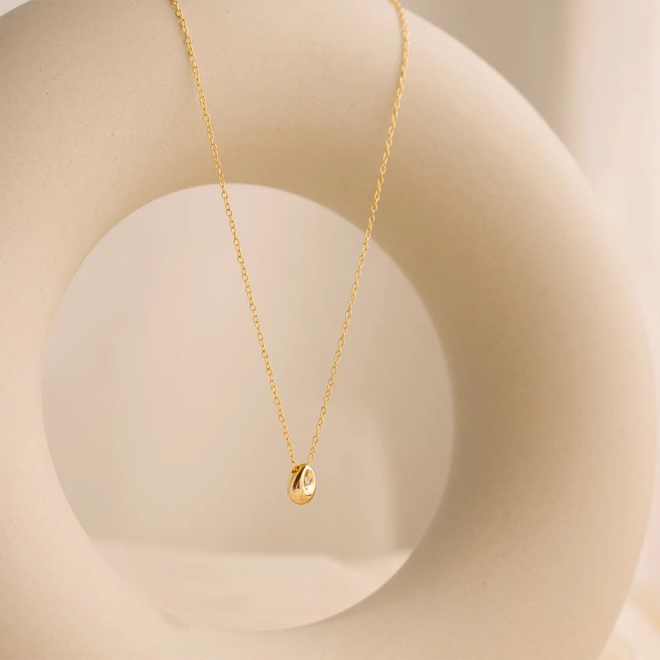 Rhinestone Inlay Water Droplet Pendant Necklace