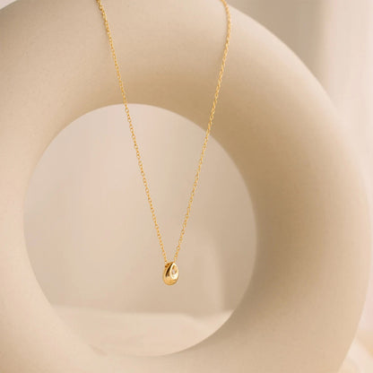 Rhinestone Inlay Water Droplet Pendant Necklace