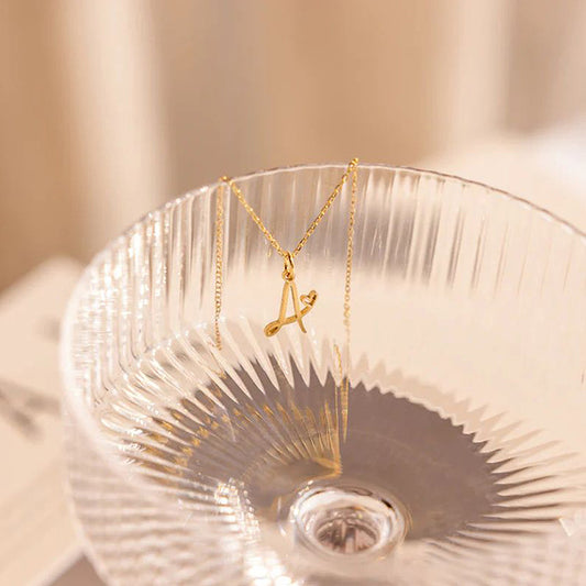 Golden Affection Initial Necklace