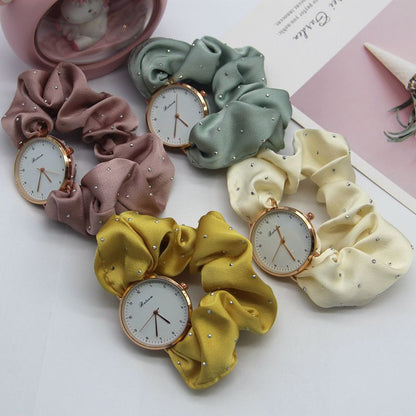Scrunchie Rhinestone Boho Watch