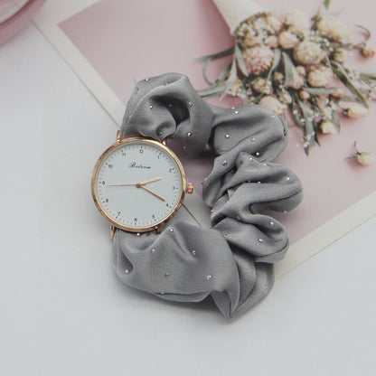 Scrunchie Rhinestone Boho Watch