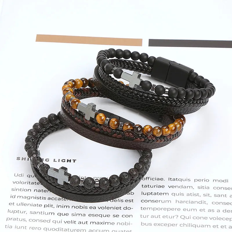 Cross Beaded Bracelet
