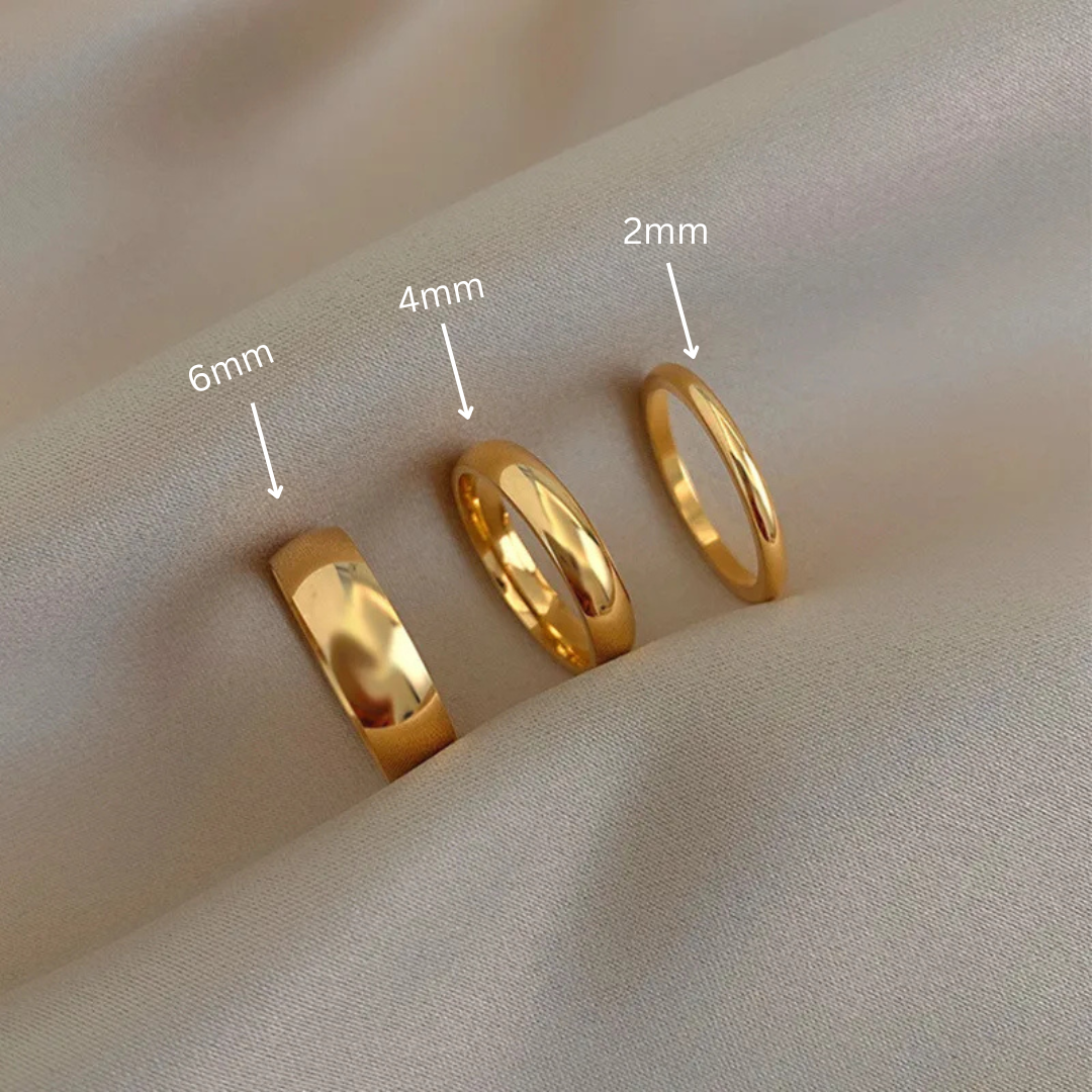 Titanium 18K Gold Stackable Premium Minimalistic Ring