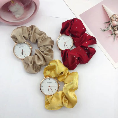 Scrunchie Rhinestone Boho Watch