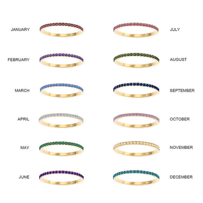 14K Yellow & Rose Gold Birthstone Stackable Rings