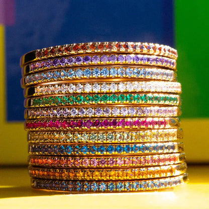 14K Yellow & Rose Gold Birthstone Stackable Rings