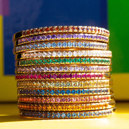 14K Yellow & Rose Gold Birthstone Stackable Rings