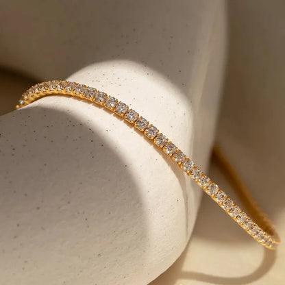 White Zircon Stainless Steel Tennis Bracelet