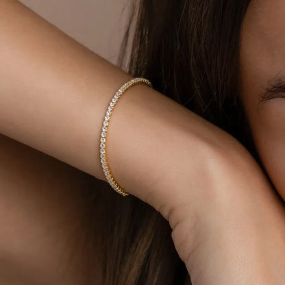 White Zircon Stainless Steel Tennis Bracelet