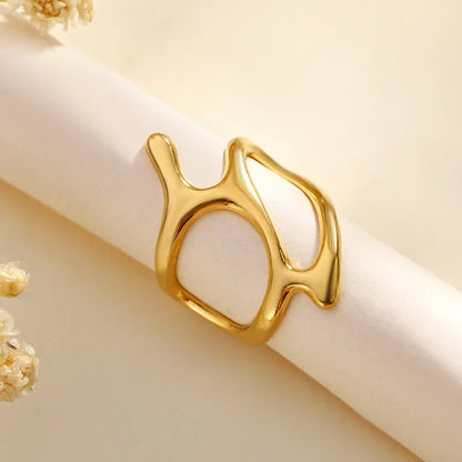 Sculptural Open Band Minimalist Abstraction Ring