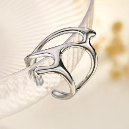 Sculptural Open Band Minimalist Abstraction Ring