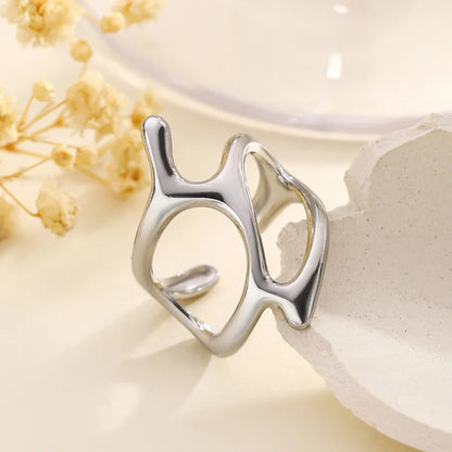 Sculptural Open Band Minimalist Abstraction Ring
