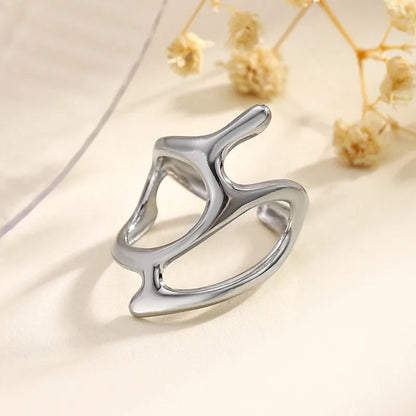 Sculptural Open Band Minimalist Abstraction Ring