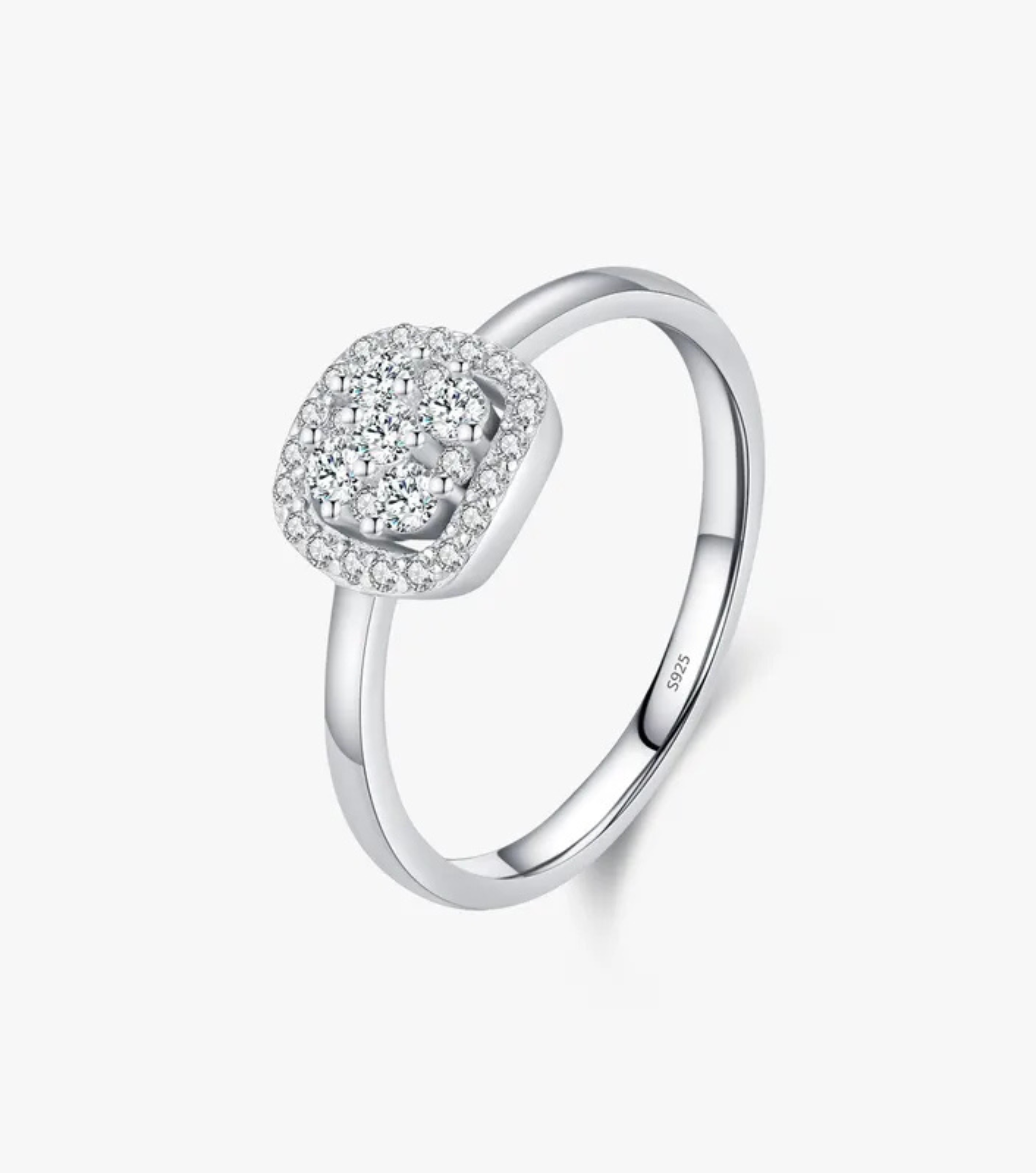 Square Halo Diamond Ring