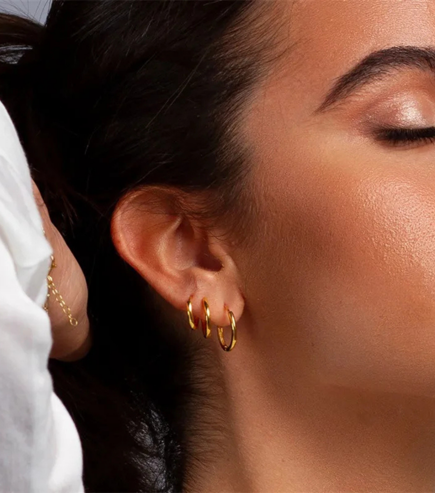 14K Gold Plated Minimalist Huggie Hoops