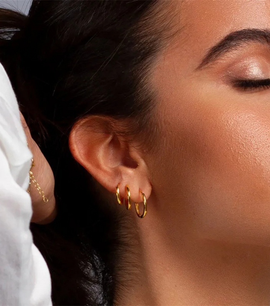 14K Gold Plated Minimalist Huggie Hoops