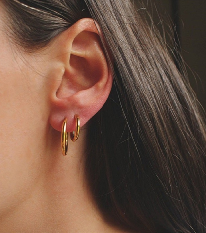 14K Gold Plated Minimalist Huggie Hoops