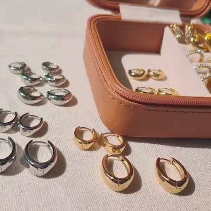 Hinged Back 18K Gold Hoop Earrings