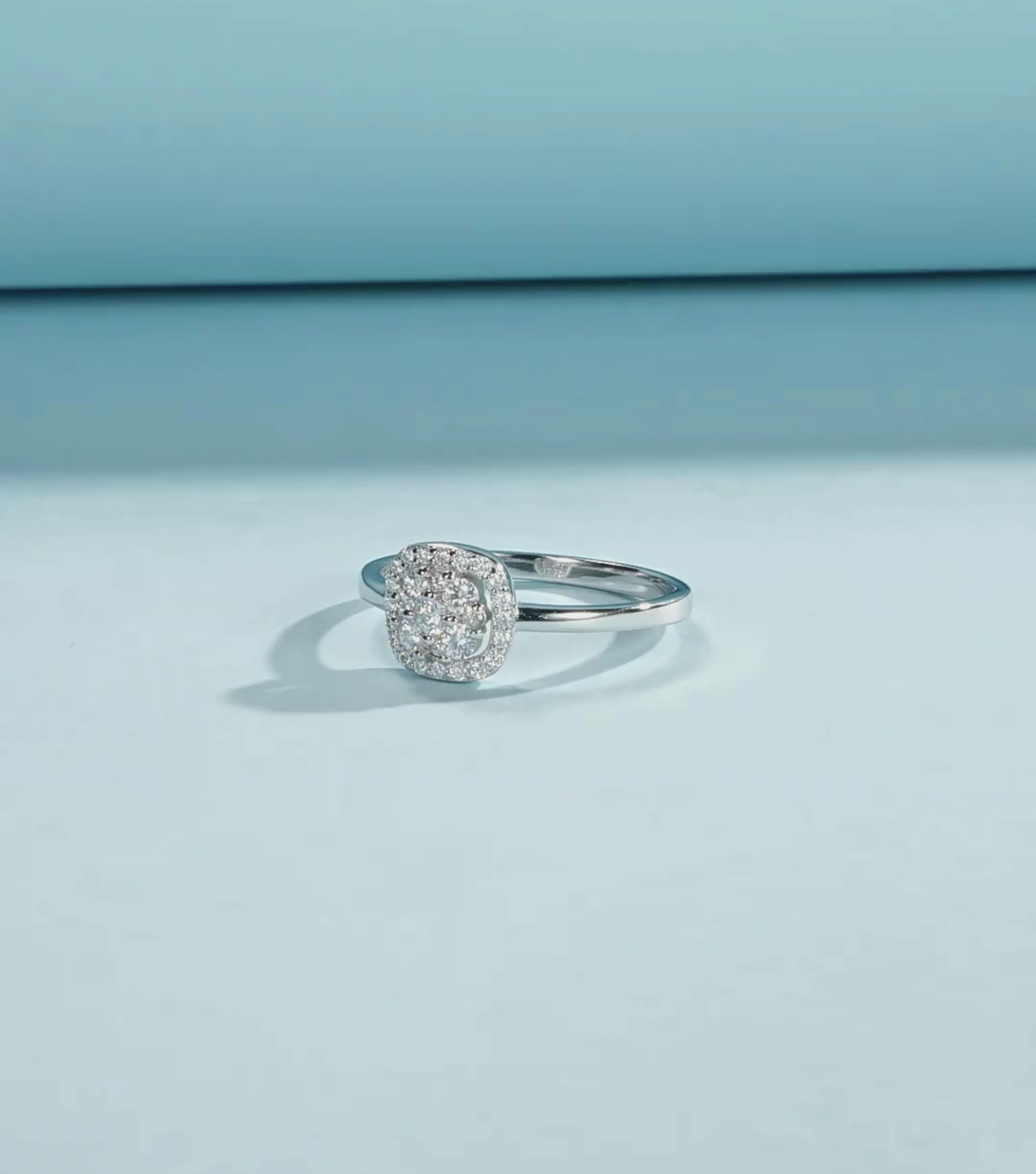 Square Halo Diamond Ring
