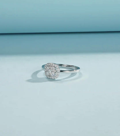 Square Halo Diamond Ring
